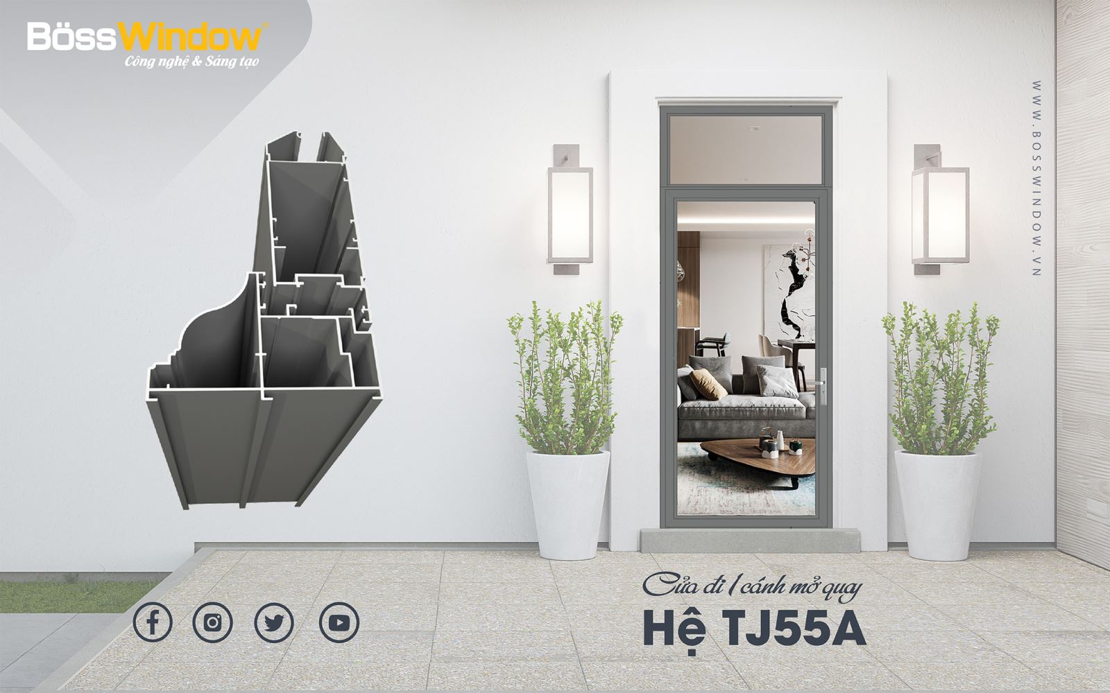 Hình ảnh mẫu cửa đi 1 cánh mở quay bản lớn