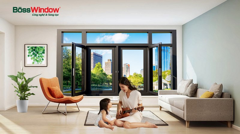 Cửa gấp 4 cánh hay gòn gọi là cửa xếp gấp