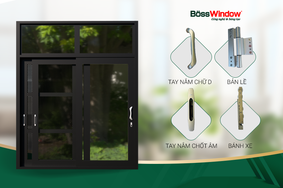 Cửa đi mở trượt chống côn trùng BossWindow sản xuất trên dây truyền hiện đại