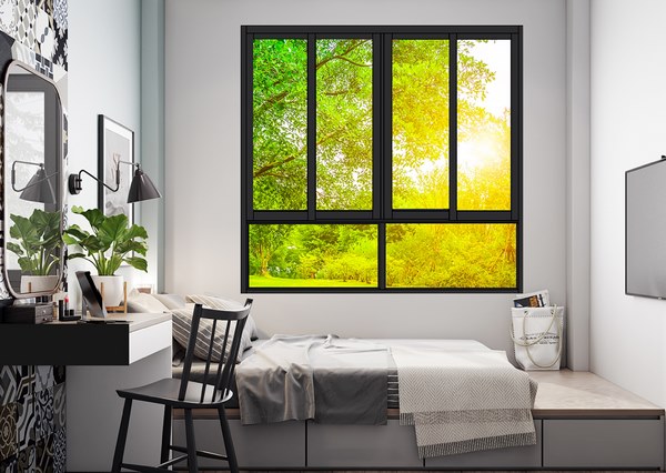 Mẫu cửa sổ nhôm kính 4 cánh đẹp