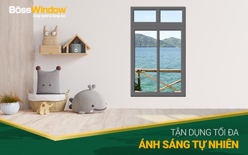 cửa sổ mở quay 2 cánh nhôm xingfa