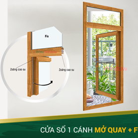 Cửa sổ 1 cánh mở quay + fix - Hệ TJ55A