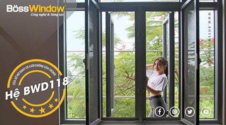 Cửa sổ mở quay có lưới chống côn trùng hệ BWD118