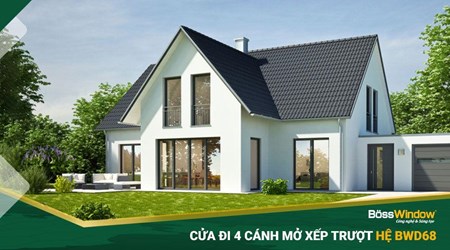 Cửa đi 4 cánh mở xếp trượt BWD68
